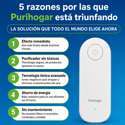 Ionizador de aire compacto Purihogar